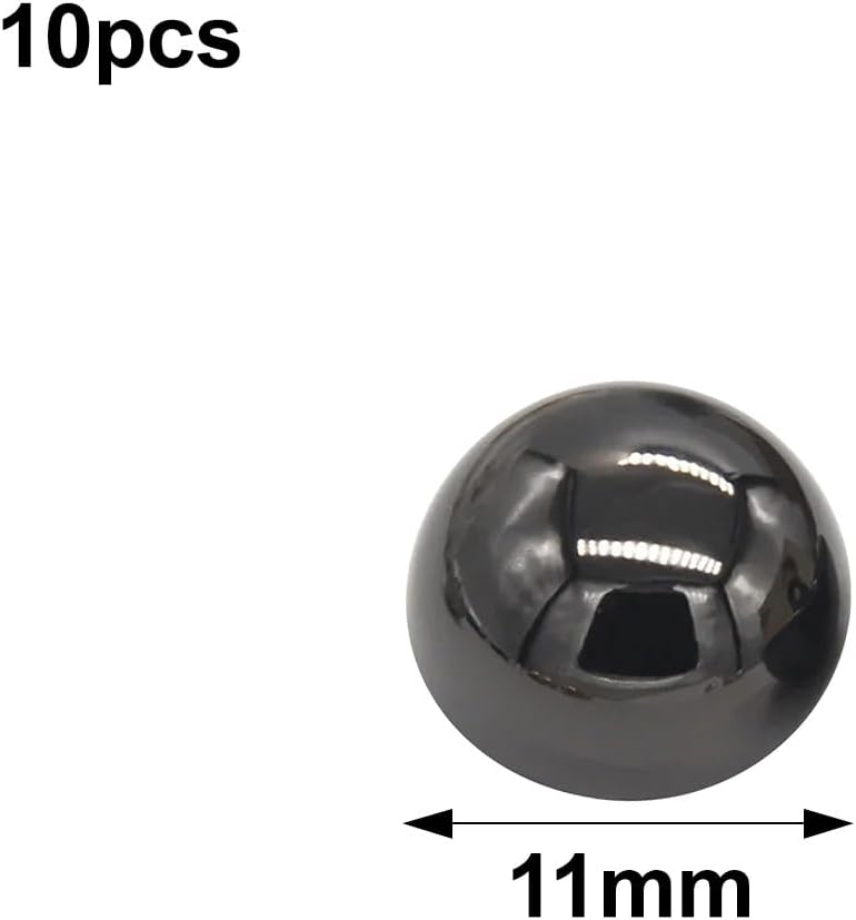 Black 11mm Metal Sewing Buttons 10PCS Half Round Mushroom Buttons For Coats Knit Bags - Image 2